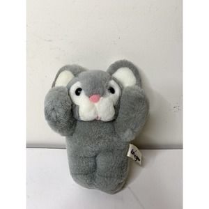 Creations from TL Toys Gray Mouse Plush White Muzzle 8" Pink Nose Mouth